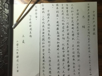 手抄党章