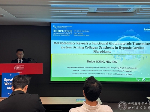 王瑞钰博士在第16届国际糖尿病与代谢大会上作学术报告